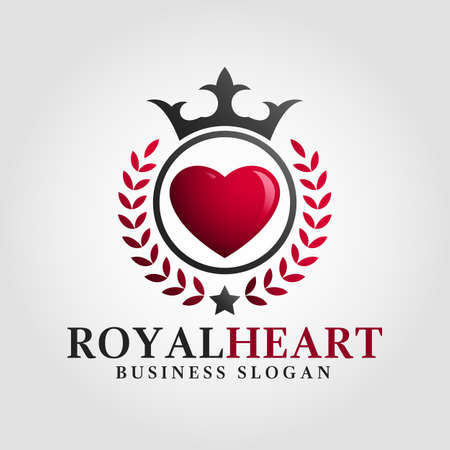 Royal heart Logo templateのイラスト素材