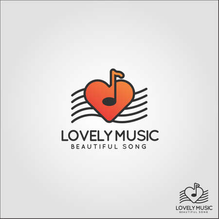 Lovely Music Logo - Easy listening relaxation musicのイラスト素材