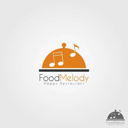 Food Melody - Happy Music Restaurant Logoのイラスト素材