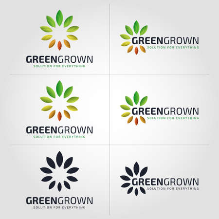 Green Grown - Nature Growth Logo - Flower Logoのイラスト素材