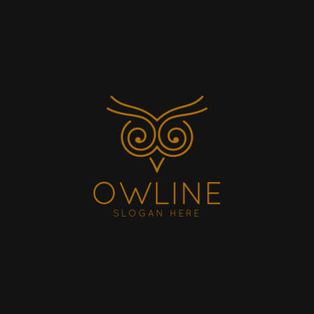 Smart Education logo with Owl Symbol and line art conceptのイラスト素材