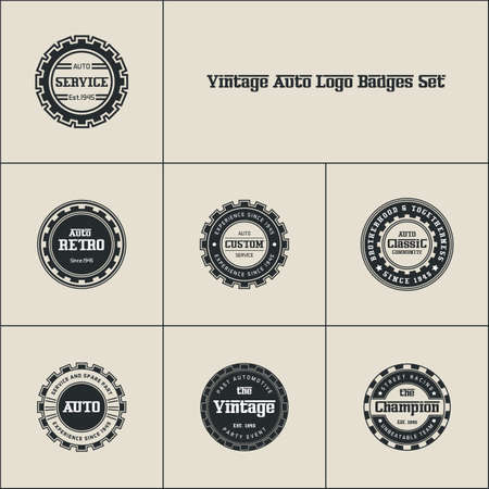 Vintages Auto Logo Badges Setのイラスト素材
