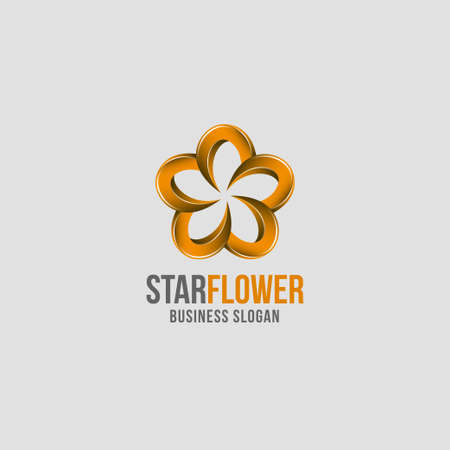 Abstract 3D Style Star Flower Logoのイラスト素材
