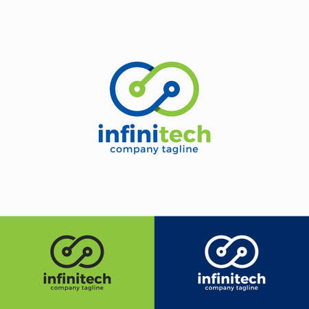 Stylish technology logo with line art infinity conceptのイラスト素材