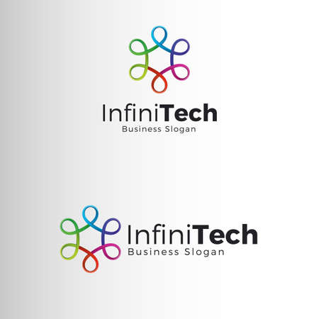 stylish six lap infinity logoのイラスト素材