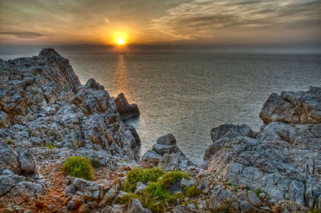 Beautiful sunset at  Cape Nati, Minorca.
