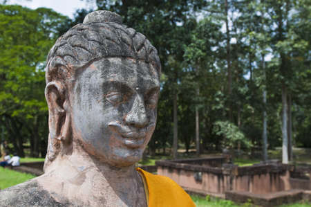 Statue near the Terrace of the Elephants within the Angkor Temples, Cambodiaの写真素材