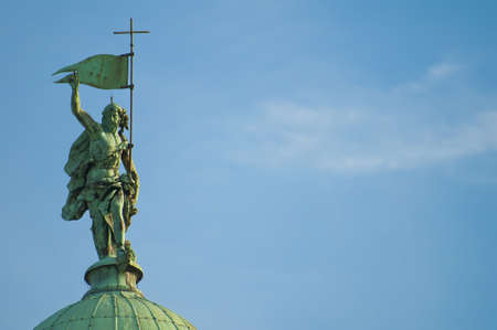 San Simeon Piccolo church dome detail at Venice, Italyの写真素材