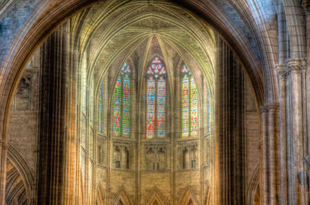 Interior of the Cathedral of Saint Andre located at Bordeaux, Franceのeditorial素材