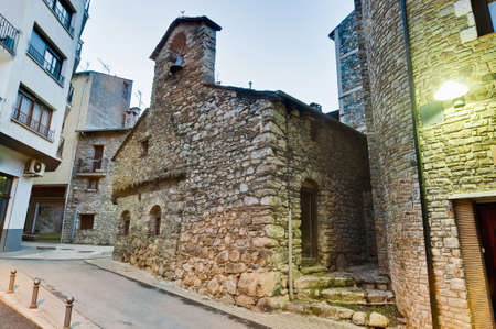 Sant Miquel de la Mosquera romanic church at Encamp, Andorraの写真素材