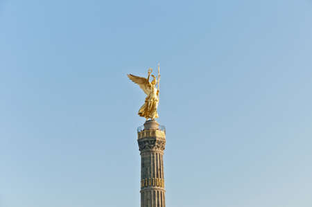 The Siegessaule is the Victory Column located on the Tiergarten at Berlin, Germanyの写真素材
