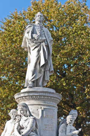 Statue of Johann Wolfgang von Goethe, poet, novelist, playwright and German scientist helped found...