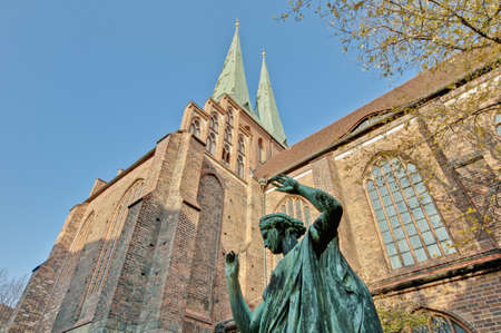 The Nikolai Kirche (Saint Nicholas Church) is the oldest church in Berlin, Germanyの写真素材