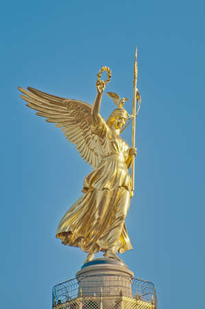 The Siegessaule is the Victory Column located on the Tiergarten at Berlin, Germanyの写真素材