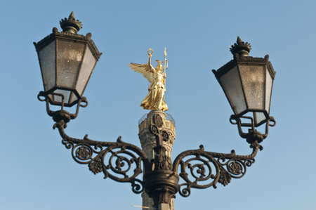 The Siegessaule is the Victory Column located on the Tiergarten at Berlin, Germanyの写真素材