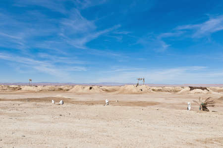 Underground irrigation system near Fezna, Moroccoの写真素材