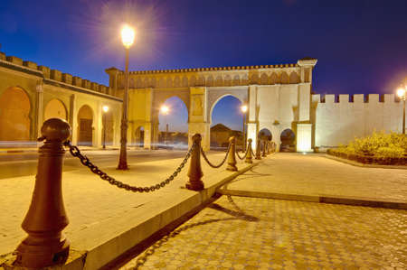 Imperial City main entrance door at Meknes, Moroccoの写真素材