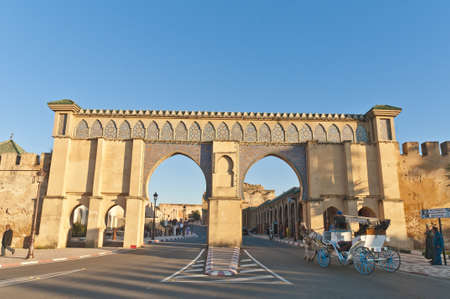 Imperial City main entrance door at Meknes, Morocco
