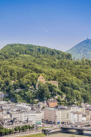 Kapuzinerberg hill located at Salzburg, Austriaの写真素材