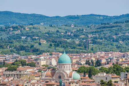 The Great Synagogue of Florence or Tempio Maggiore, built by Falcini, Micheli and Treves, in Florence, Italyの写真素材