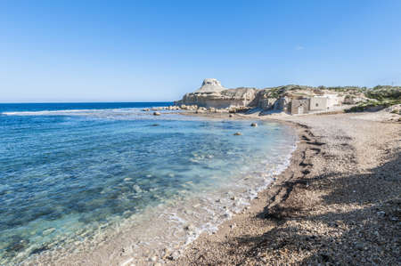 Qbajjar Bay on the island of Gozo in Malta, located in the northwest of the islandの写真素材