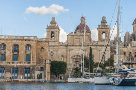 Saint Lawrence Collegiate church in Vittoriosa (Birgu), Maltaの写真素材