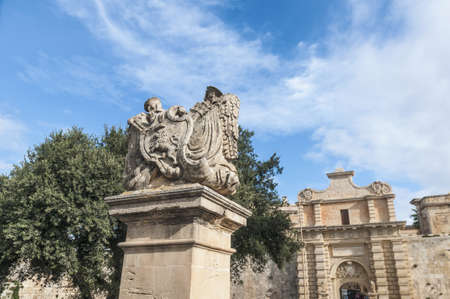 Main Gate city access to Mdina in Maltaの写真素材