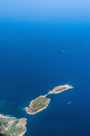 Saint Paul's Islands in Malta as seen from the airの写真素材