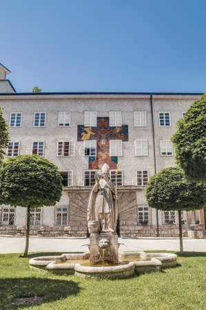 Saint Rupert statue located at Salzburg, Austriaのeditorial素材