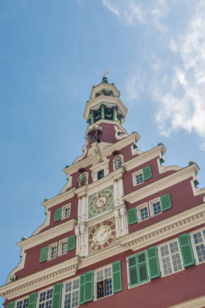 Old Town Hall (Altes Rathaus) Renaissance north facade (Nordfassade) located in Esslingen Am Nechar near Stuttgart, Germanyのeditorial素材