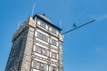 Schelztor Medieval Gate Tower (Schelztorturm) in Esslingen am Neckar, Germanyのeditorial素材