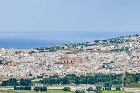 Church of the Assumption of Our Lady, known as the Rotunda of Mosta or Rotunda of St Marija Assunta or simply The Mosta Dome, Maltaの写真素材