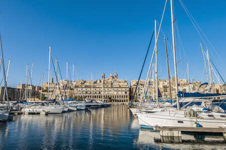 Dockyard Creek marina in Senglea, Maltaのeditorial素材