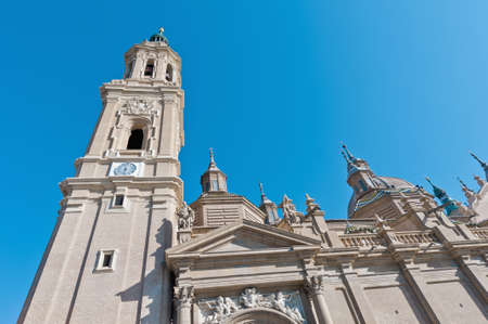 La Seo also known as Salvador Cathedral at Zaragoza, Spainの写真素材