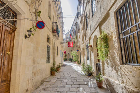 Tabone Street in Vittoriosa (Birgu), Maltaの写真素材
