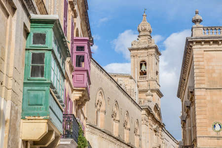 Carmelite Church located in Mdina, Maltaの写真素材