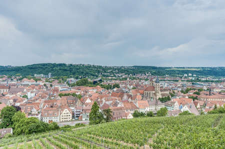 Esslingen am Neckar general views from Burgsteige to the Castle (Burg) near Stuttgart, Germanyの写真素材
