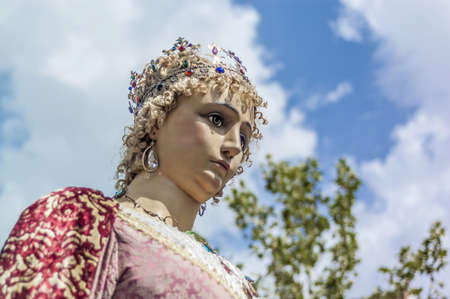 VILAFRANCA DEL PENEDES, SPAIN - AUG 29: Gegant fantastic figure on Cercavila performance within the Festa Major celebrations Aug 29, 2012 in Vilafranca del Penedes, Spain.のeditorial素材
