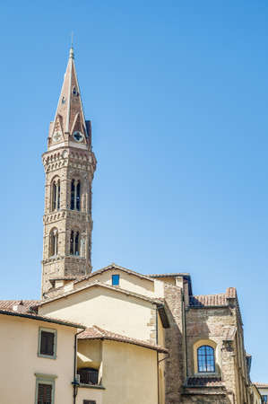 The Badia Fiorentina, an abbey and church home to the Fraternity of Jerusalem at Florence, Italyの写真素材