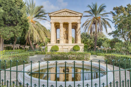 First Baronet Sir Alexander John Ball monument at Lower Baracca Gardens in Valletta, Maltaの写真素材