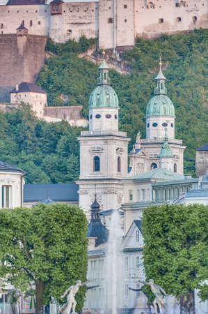 Hohensalzburg Castle (Festung Hohensalzburg) literally "High Salzburg Fortress" at Salzburg, Austriaのeditorial素材