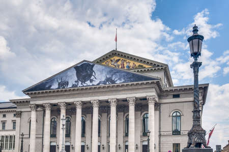 The National Theatre of Munich, opened in 1818, located at Max-Joseph-Platz square in Munich, Germanyのeditorial素材
