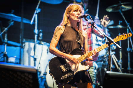 BARCELONA - SEP 22: Amparo Llanos member of Dover performs at the "Hard Rock Rocks La Merce" concert within La Merce celebrations on September 22, 2012 in Barcelona, Spainのeditorial素材