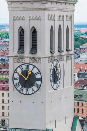 Saint Peter church located in Munich, Germanyの写真素材