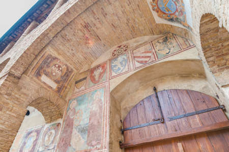 City-hall building located at San Gimignano in Tuscany, Italyの写真素材