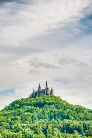 Hohenzollern Castle (Burg Hohenzollern) at the swabian region of Baden-Wurttemberg, Germanyの写真素材