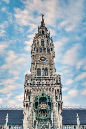 Main facade of the New Town Hall (Neues Rathaus) building by Georg von Hauberrisser at the northern...