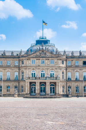 The New Palace (Neue Schloss) stands on the south edge of Schlossplatz, the main square in Stuttgart, Germanyのeditorial素材