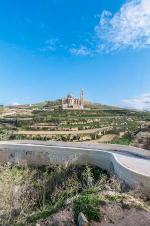 The National Shrine of the Blessed Virgin of Ta' Pinu, parish church and minor basilica located near Gharb on the island of Gozo, Maltaのeditorial素材