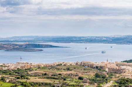 Channel Line Ferry on its way between Gozo Island and Maltaの写真素材